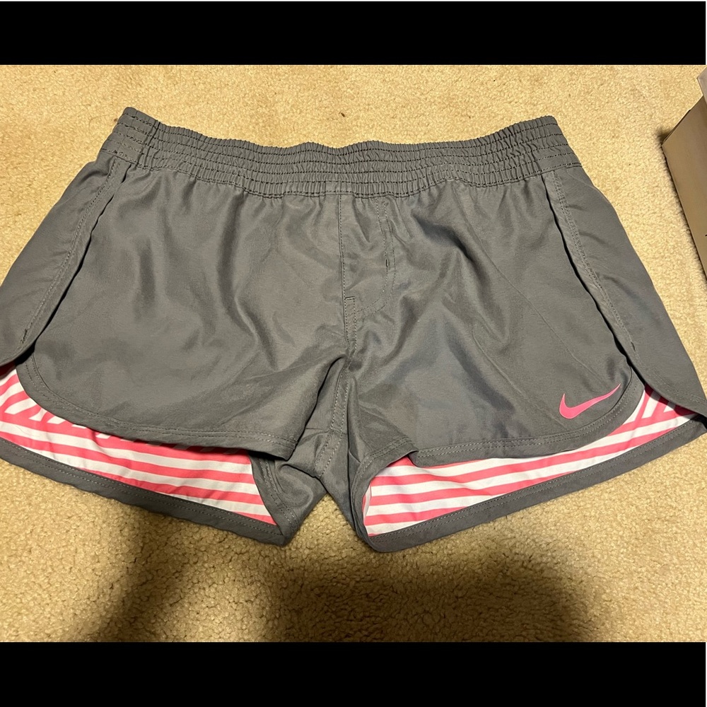 EUC Nike reversible running short size medium grey pink and white
